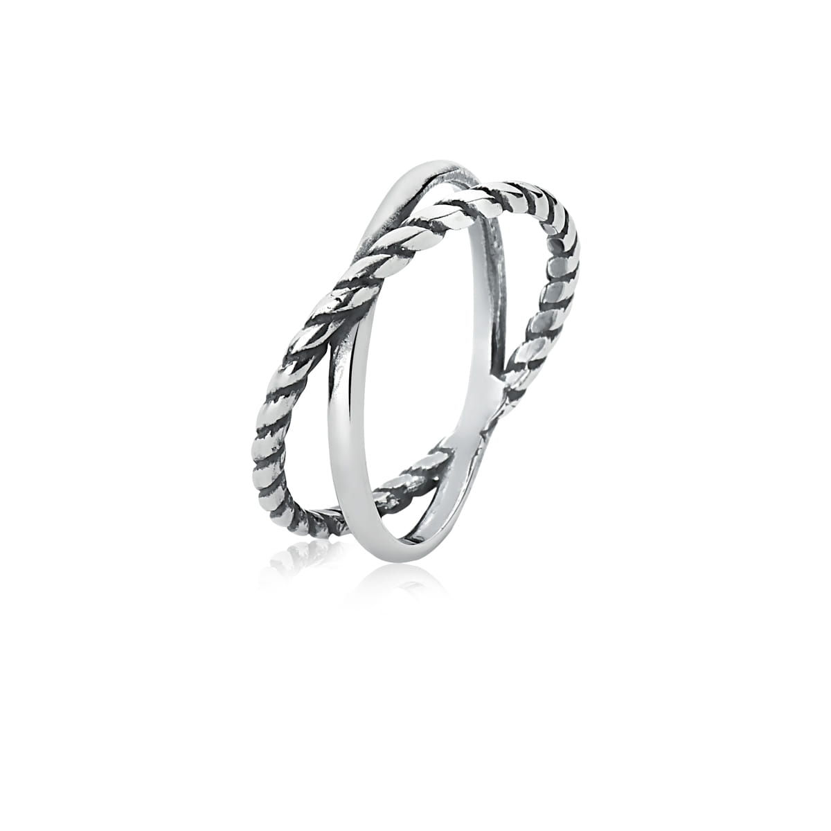 Twisted & Smooth Double Band Ring