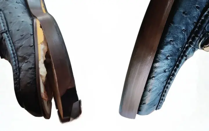 leather shoe sole pasting