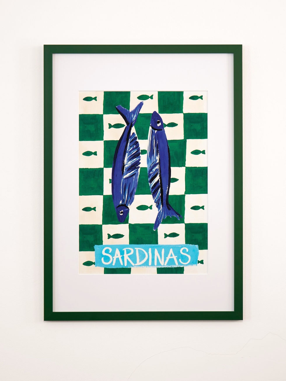 Thumbnail: Sardinas Print in green frame