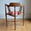 Thumbnail: Vintage Arts & Crafts corner chair in printed Burgundy Stripe linen fabric
