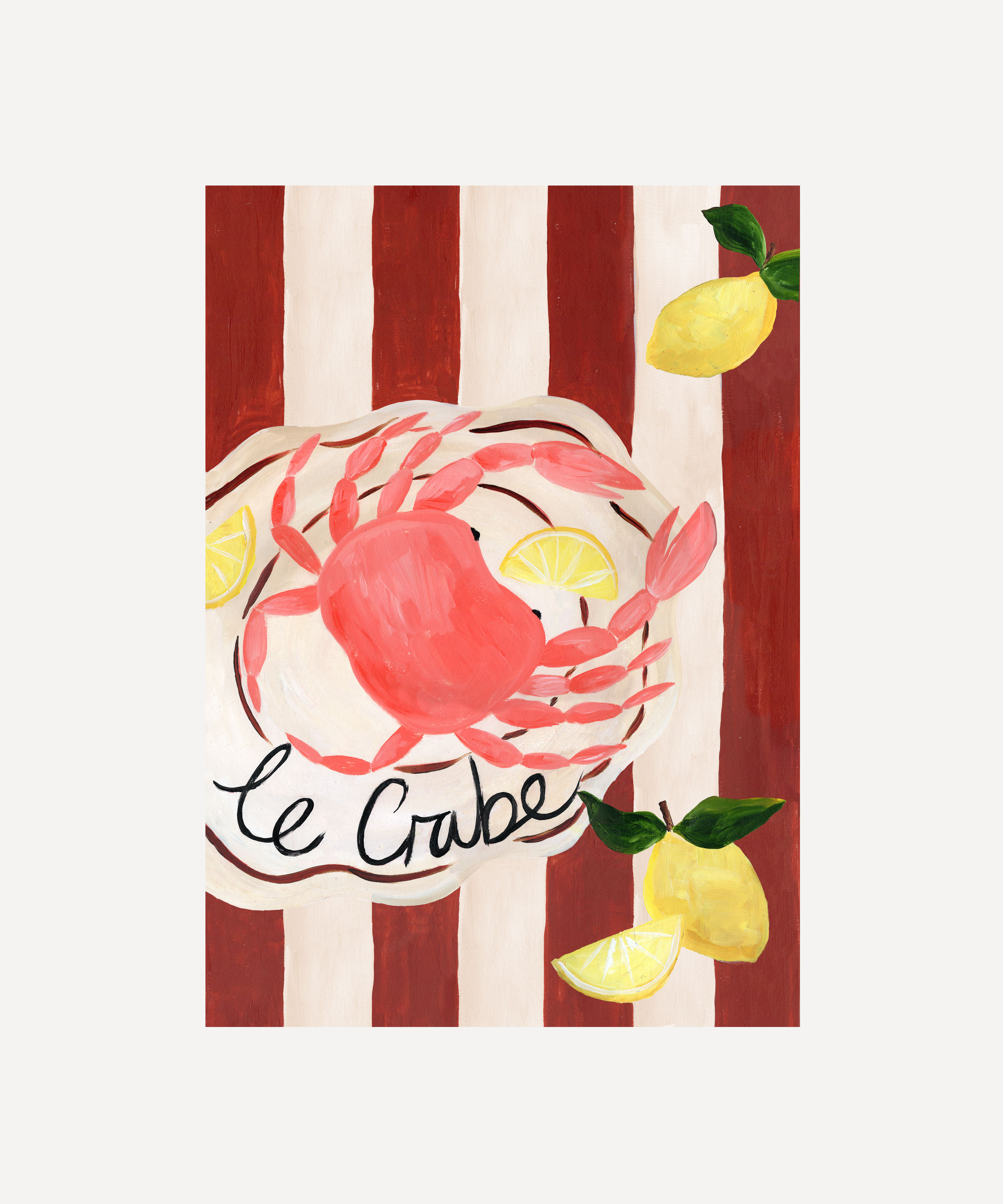 Le Crabe– Crab Wall Art Print/ French Bistro Art