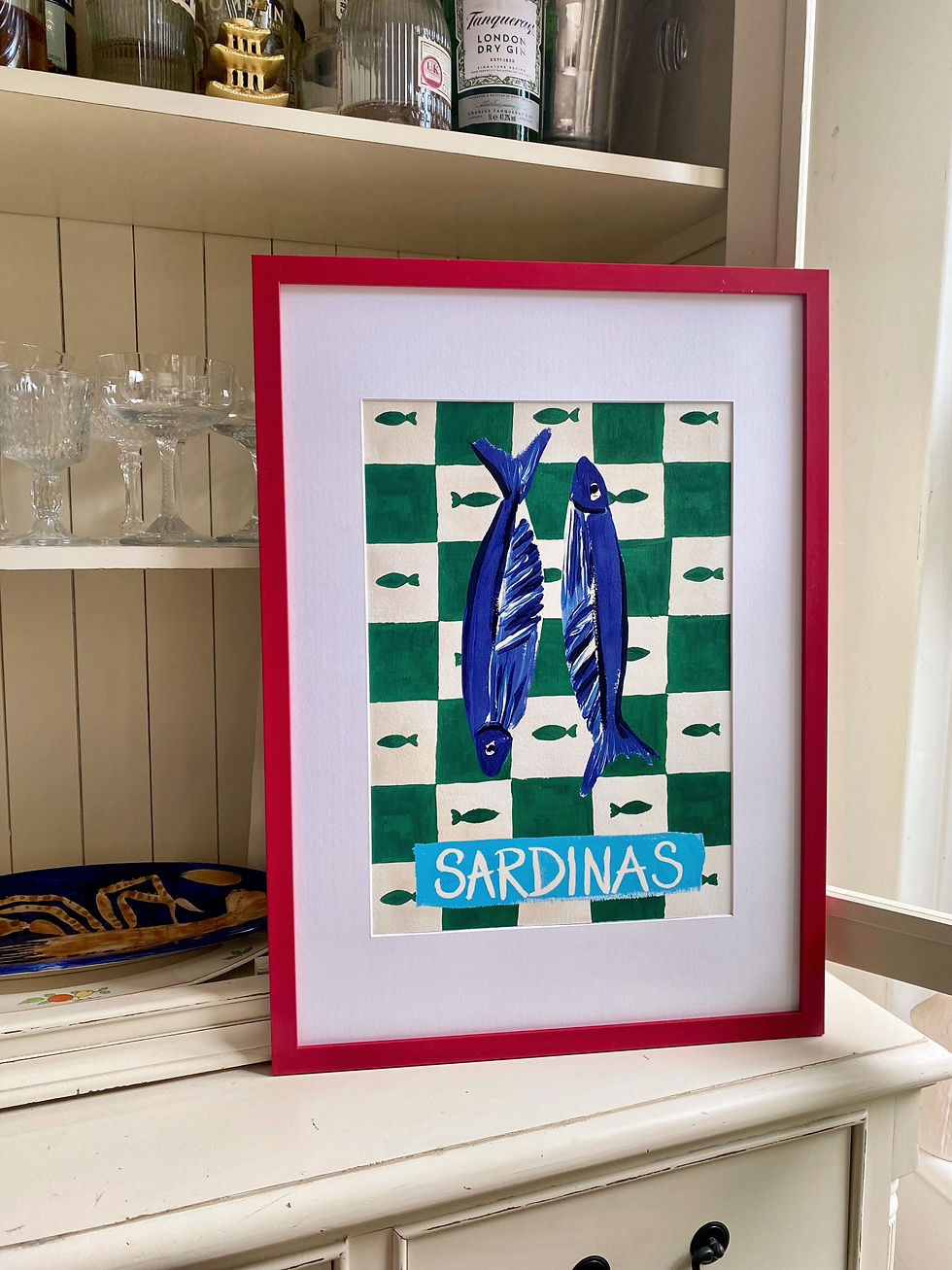 Thumbnail: Sardinas Print in red frame