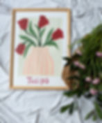 Thumbnail: Tulips in Stripe vase- Original painting