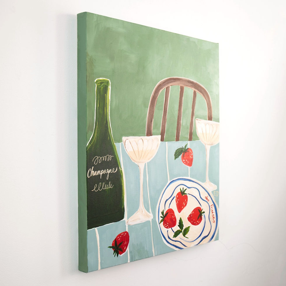 Thumbnail: Strawberries & Champagne, original painting on canvas