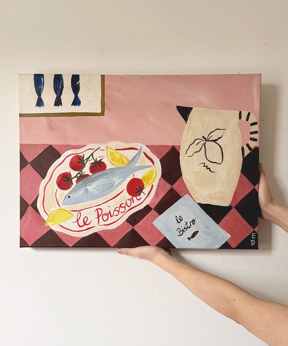 Thumbnail: Le Bistro Painting being held