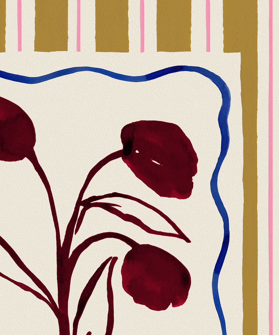 Thumbnail: I Adore you (Je t'adore) - French Floral Love Art Print close up border