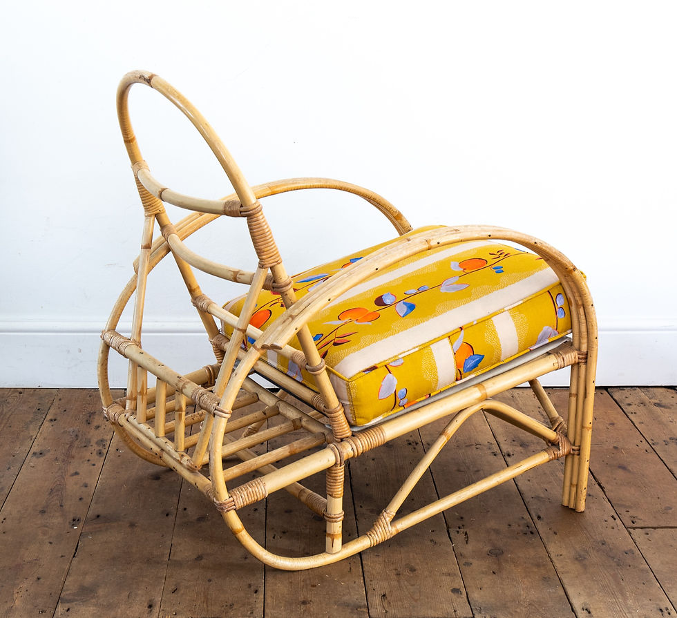 Thumbnail: Beautiful Vintage Angraves Chair in our printed linen fabric.