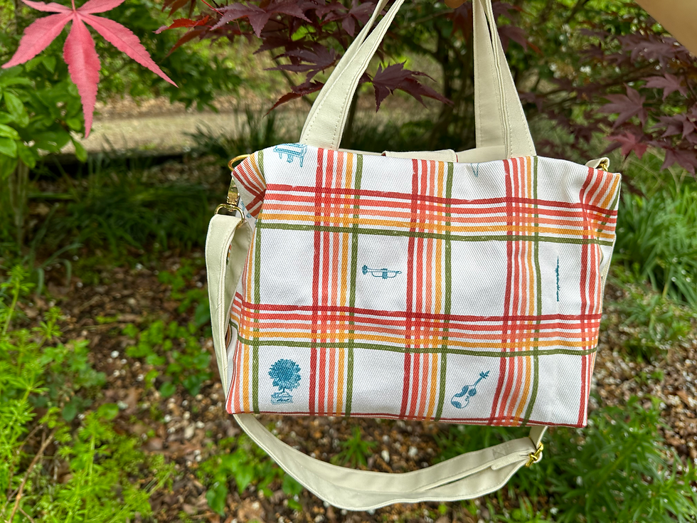 縮圖：Rainbow pattern bag with zipper pocket divider (Medium)