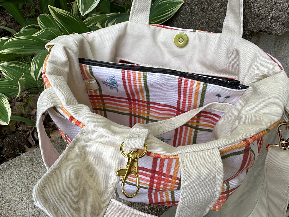 縮圖：Rainbow pattern bag with zipper pocket divider (Small)