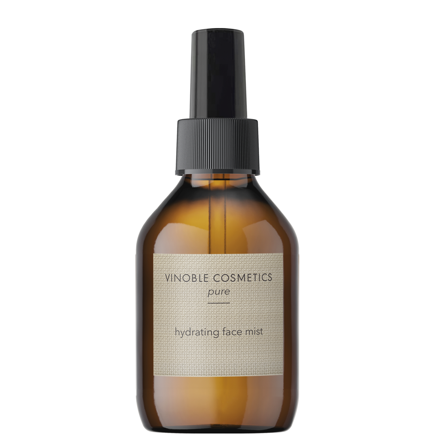 Vinoble Cosmetics hydrating face mist in brauner Glasflasche mit Sprühkopf, feuchtigkeitsspendender Gesichtsspray