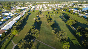 Aerial photo of Mainlands Golf Club, front side of course.