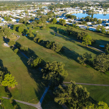 Mainlands Golf Club, aerial photo of the west side of golf course.