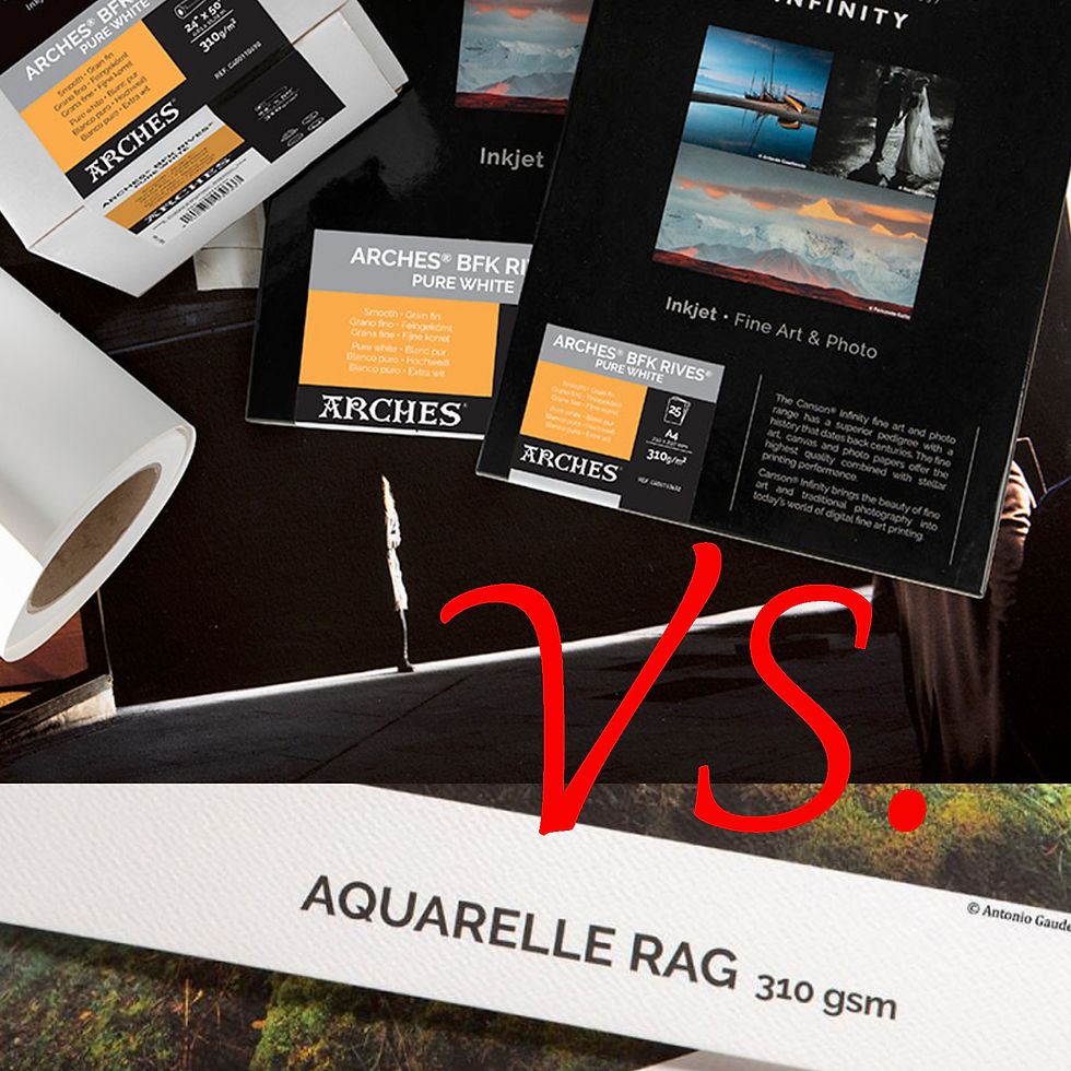 BFK pure white VS. Aquarelle by Canson