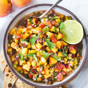 Peach Salsa with Jicama Chips