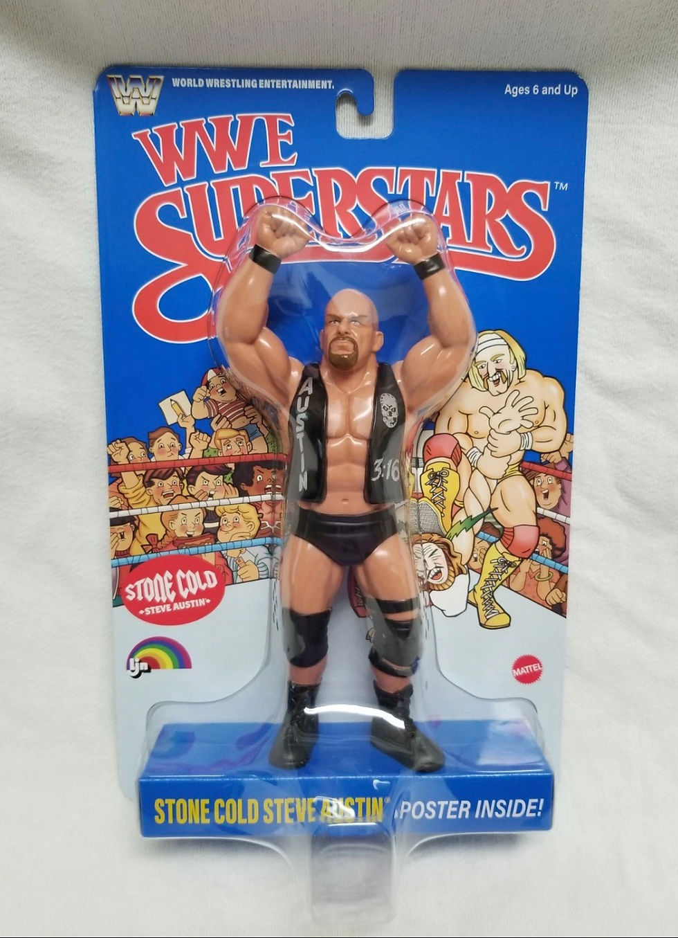 Thumbnail: WWE LJN Superstars STONE COLD STEVE AUSTIN 1980s Retro Figure Blue Card 2026 New