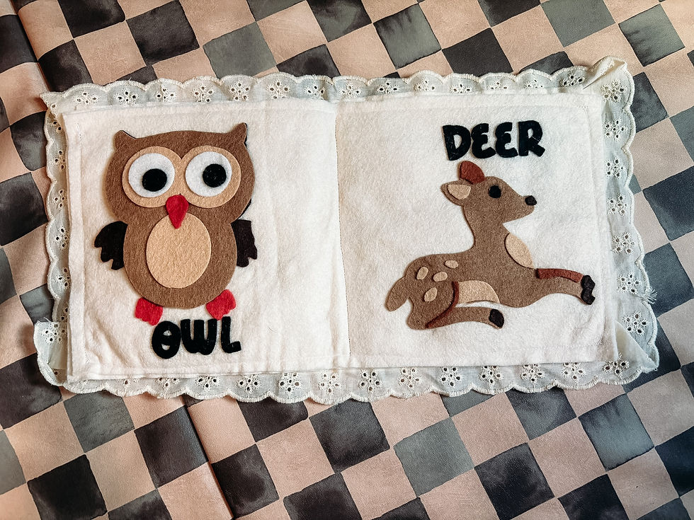 Thumbnail: Forest Animals Felt Book | Personalized Toddler Busy Book |Sensory Learning Book