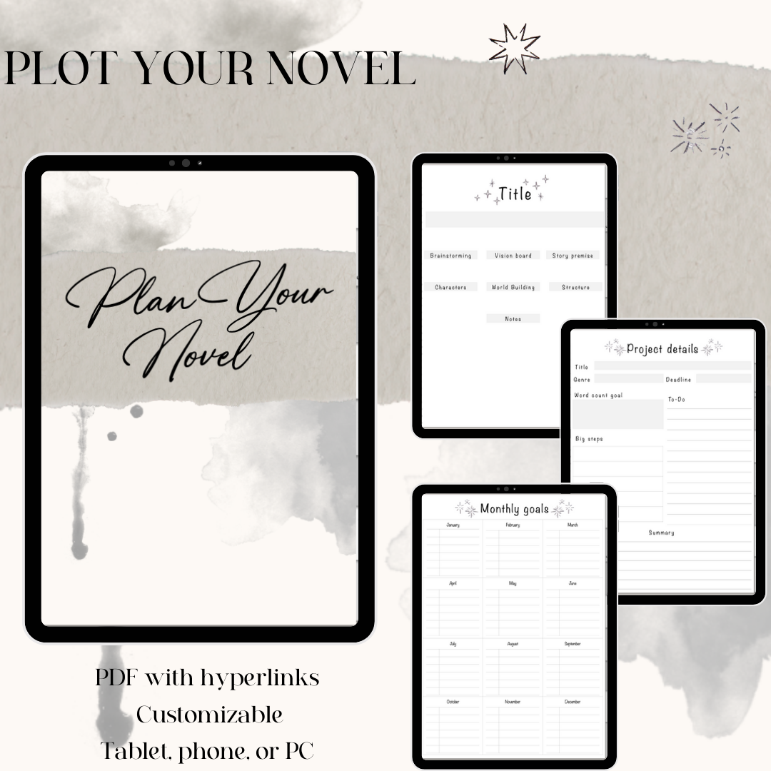 Digital Novel Drafting Workbook (Monochrome)