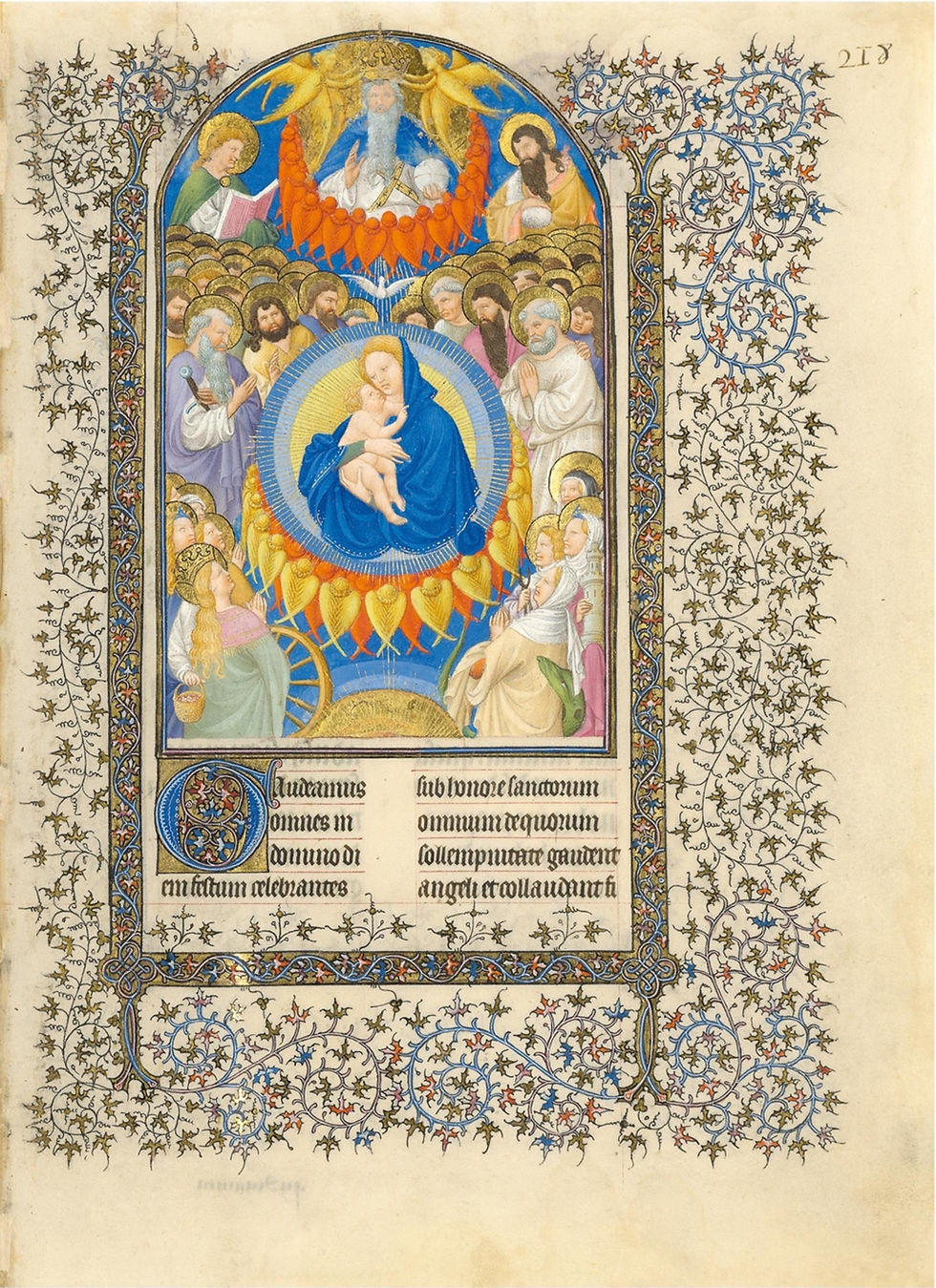 Mittelalterliche Allerseelenmesse mit schwarzer Totenbahre, Belles Heures, Folio 221r, um 1405–1409