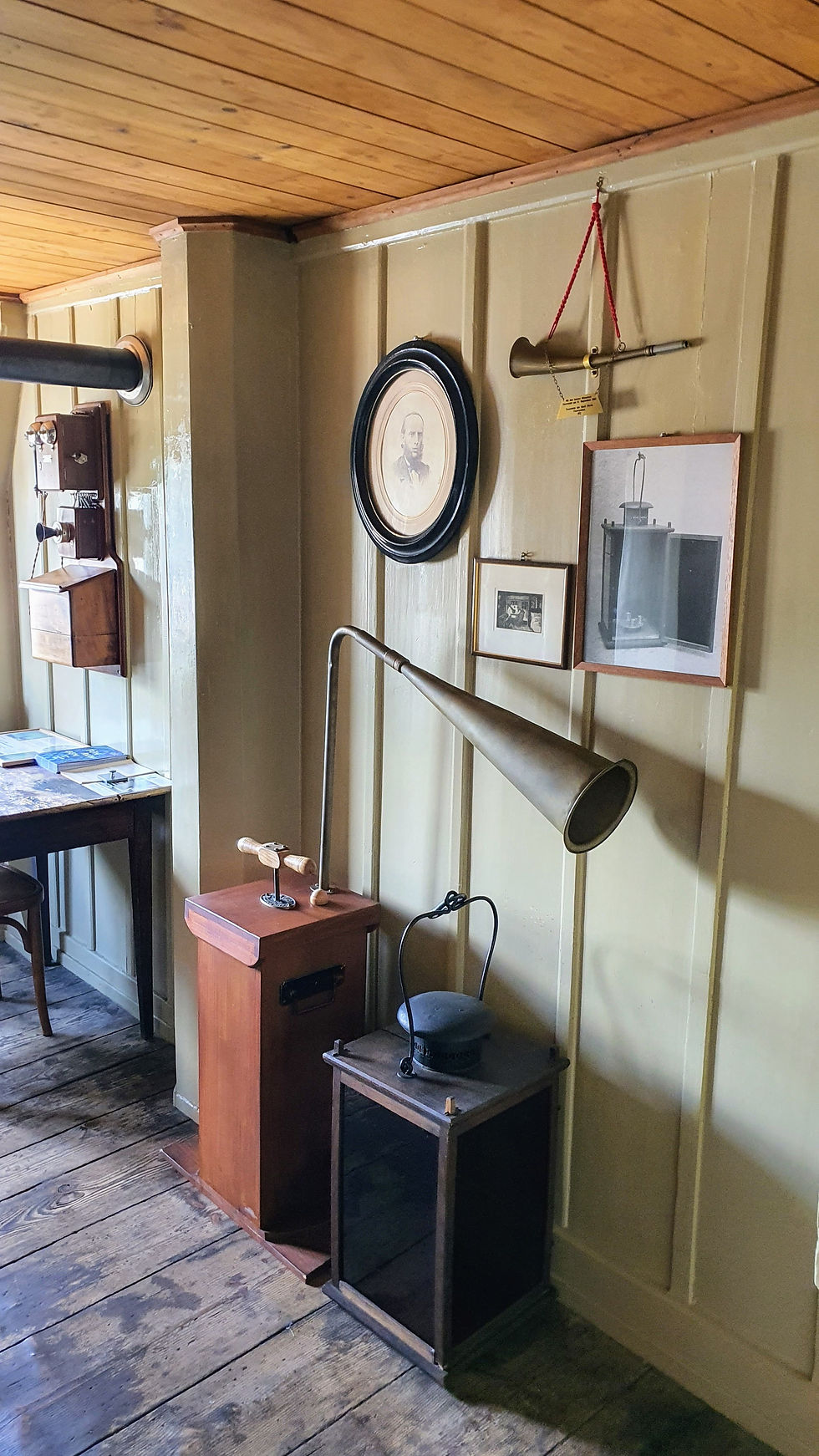 Wächterzimmer mit Uhr- und Meldeanlage