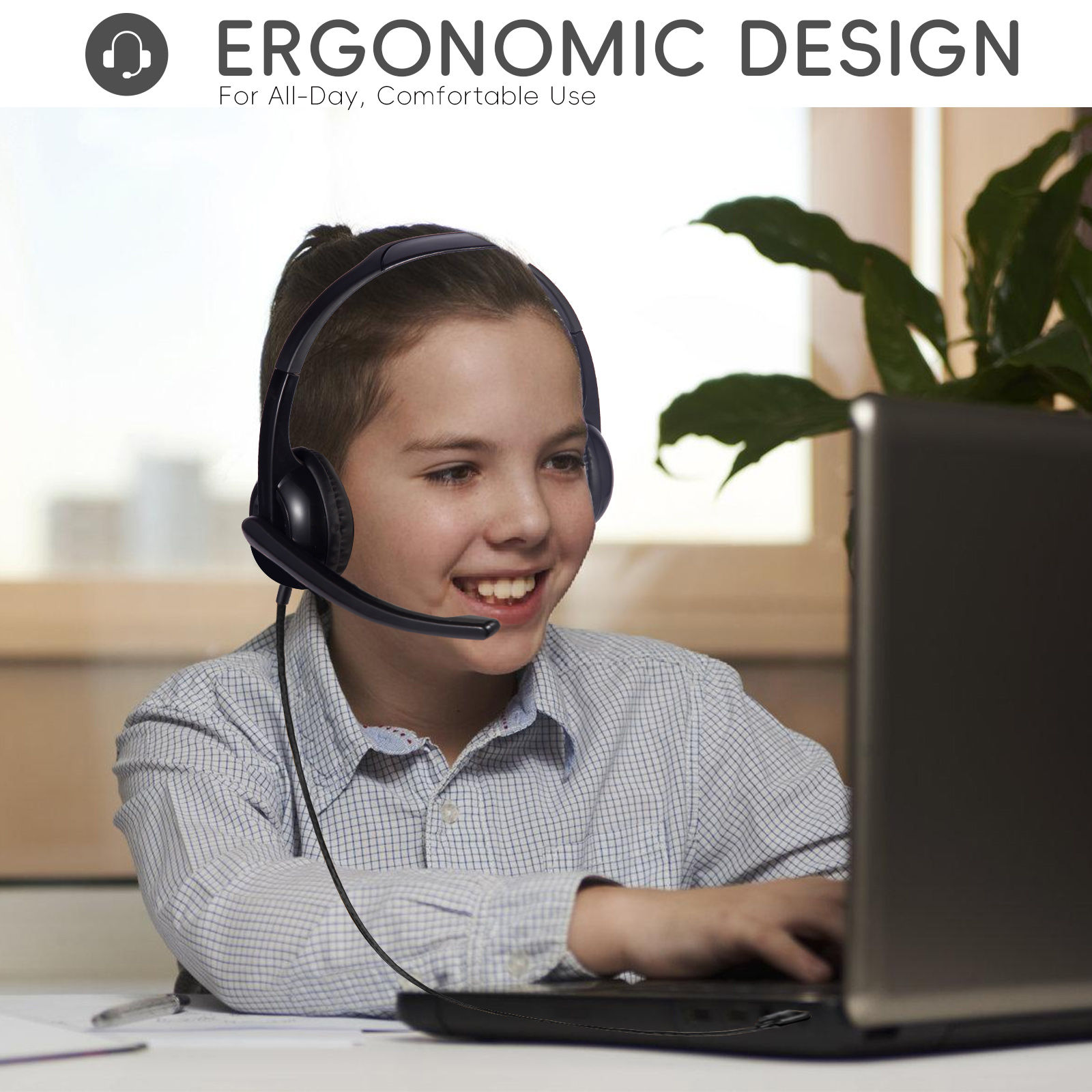 TechProtectus Economic USB-C Stereo Headset-with boom microphone