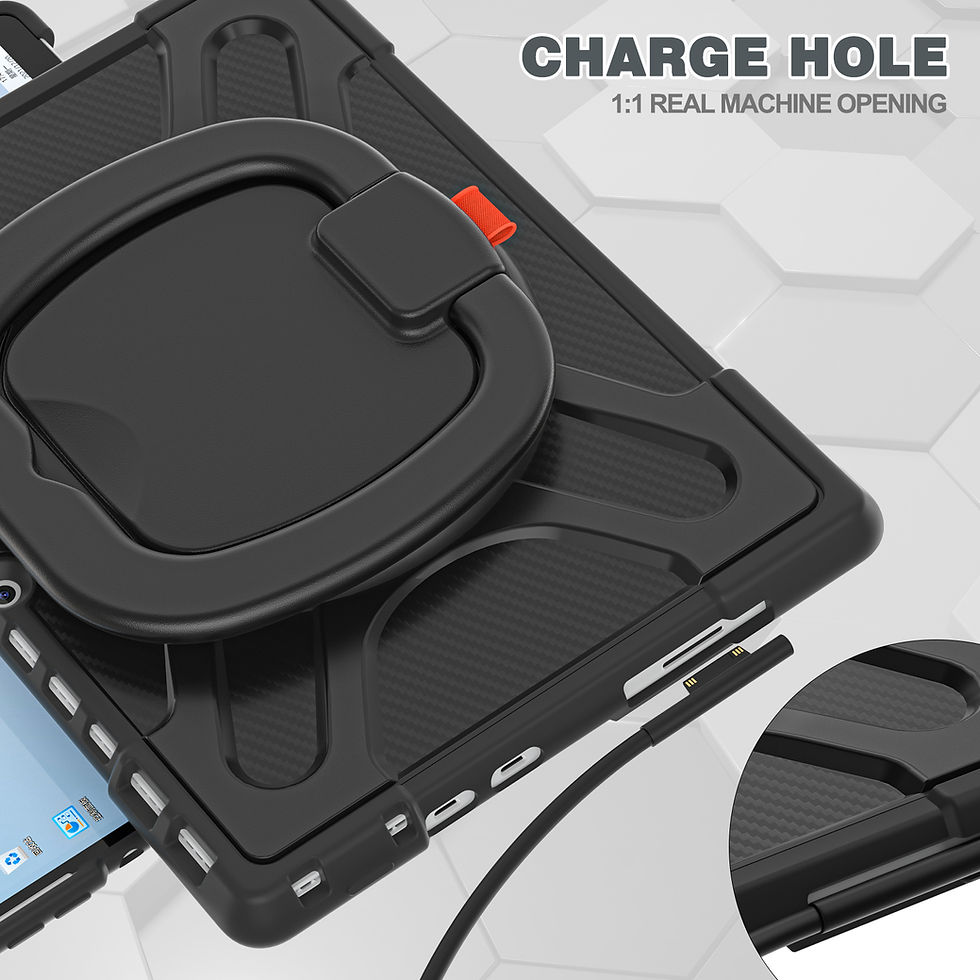 Thumbnail: Multifunctional Kickstand Heavy Duty Shockproof  Surface Pro 8 Case -Black
