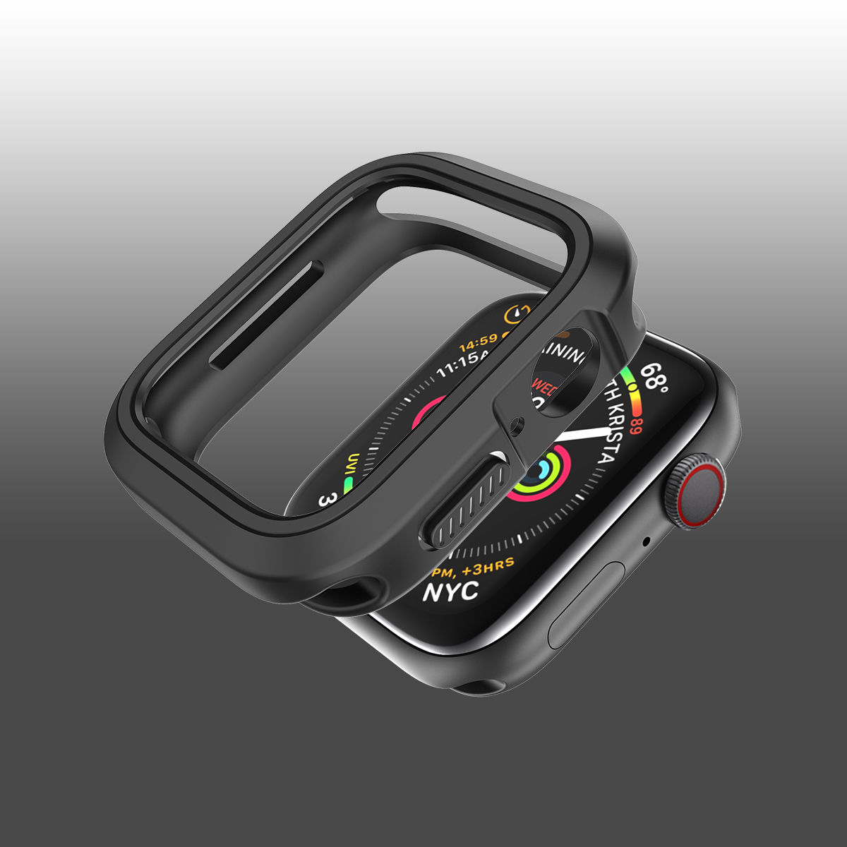 Colorlife TPU Shockproof Bumper Case for Apple iWatch Series 7 --41mm-Black