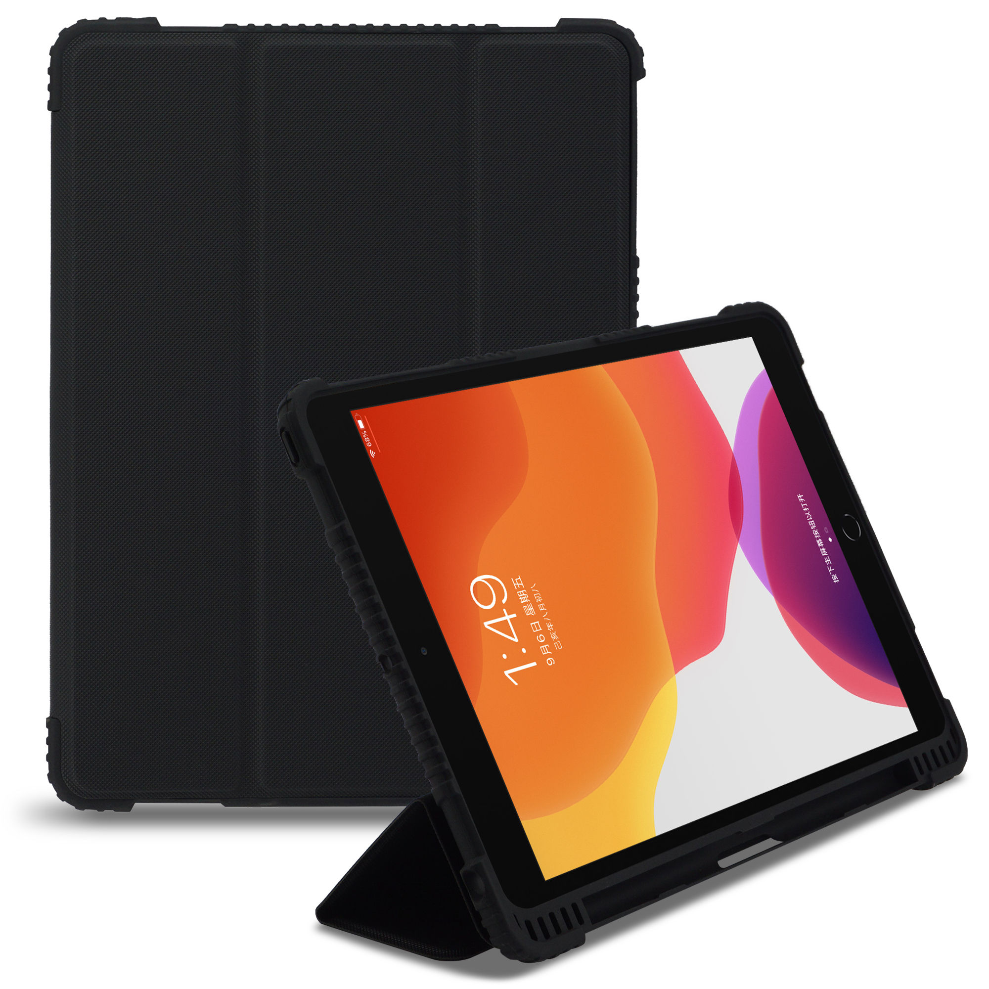 Techprotectus Classic Black Series E TPU Folio Protective Case for iPad 10.2
