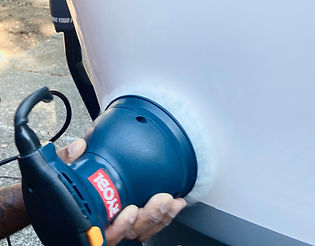 polishing exterior of boat service