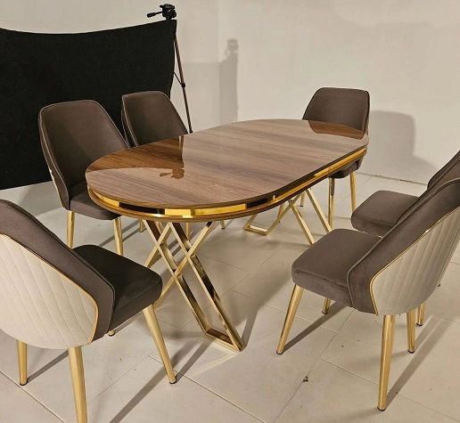 Миниатюра: Set Masă Extensibilă Modernă cu 6 Scaune – Design Elegant Lux