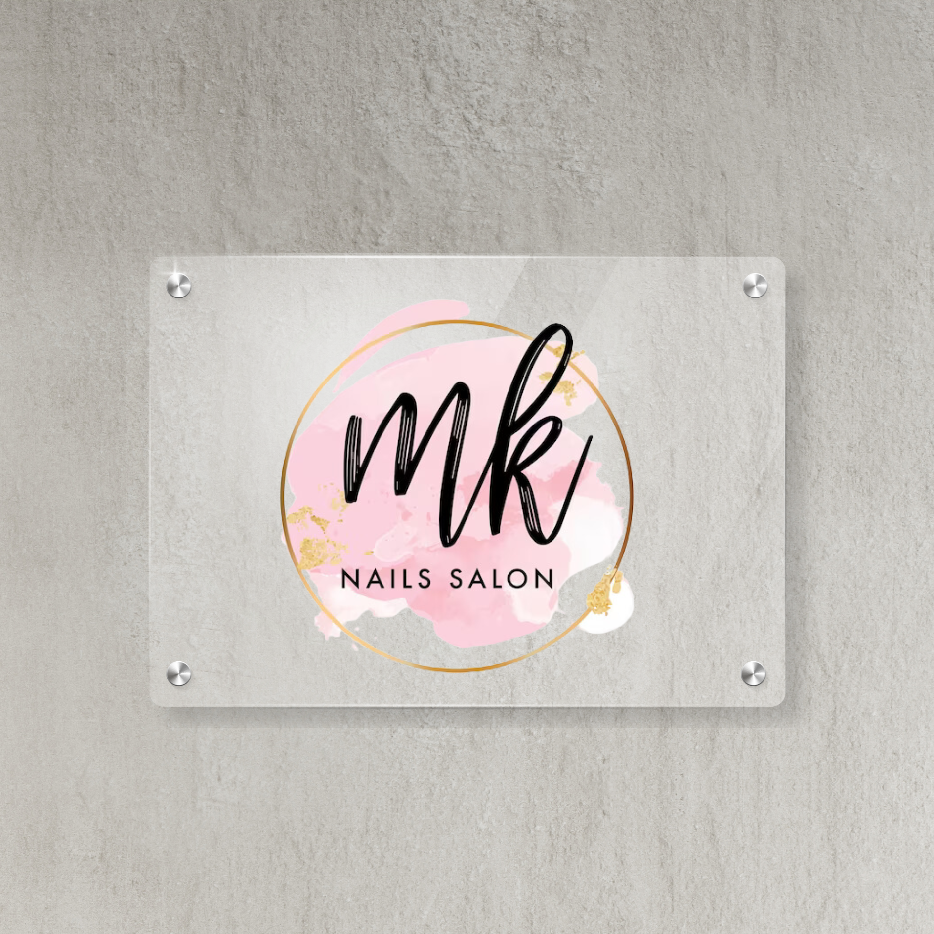 Letrero de Acrílico Nails 90x60cm 2 o 3 colores de vinil, personalizado