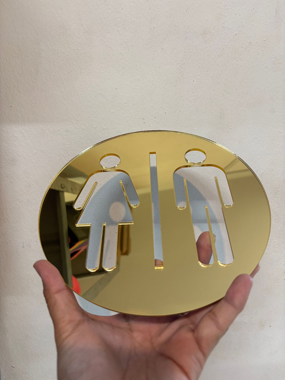 Miniatura: Señaletica para sanitario acrílico dorado espejo 20 cm 1 pza