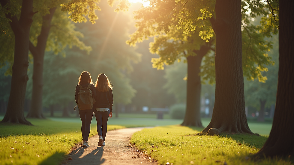 Wide angle view of a scenic outdoor park with natural light for portrait photography
