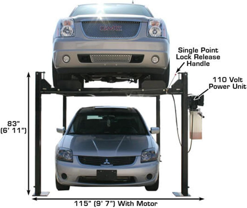 Thumbnail: Atlas® Garage Pro 8000 Portable Hobbyist 8,000 Lbs. Capacity 4 Post Lift