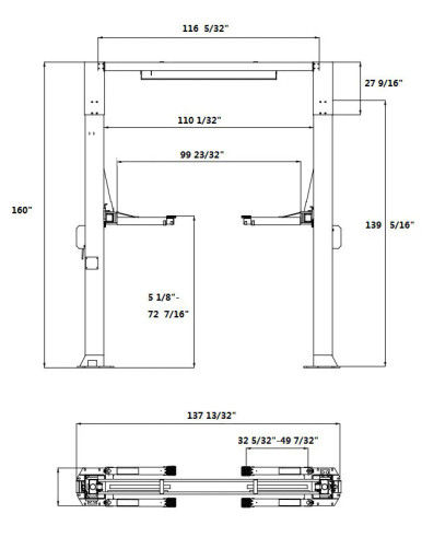 Thumbnail: APlusLift HW-12HD Two-Post Overhead Lift – 12,000 lb, Direct Drive