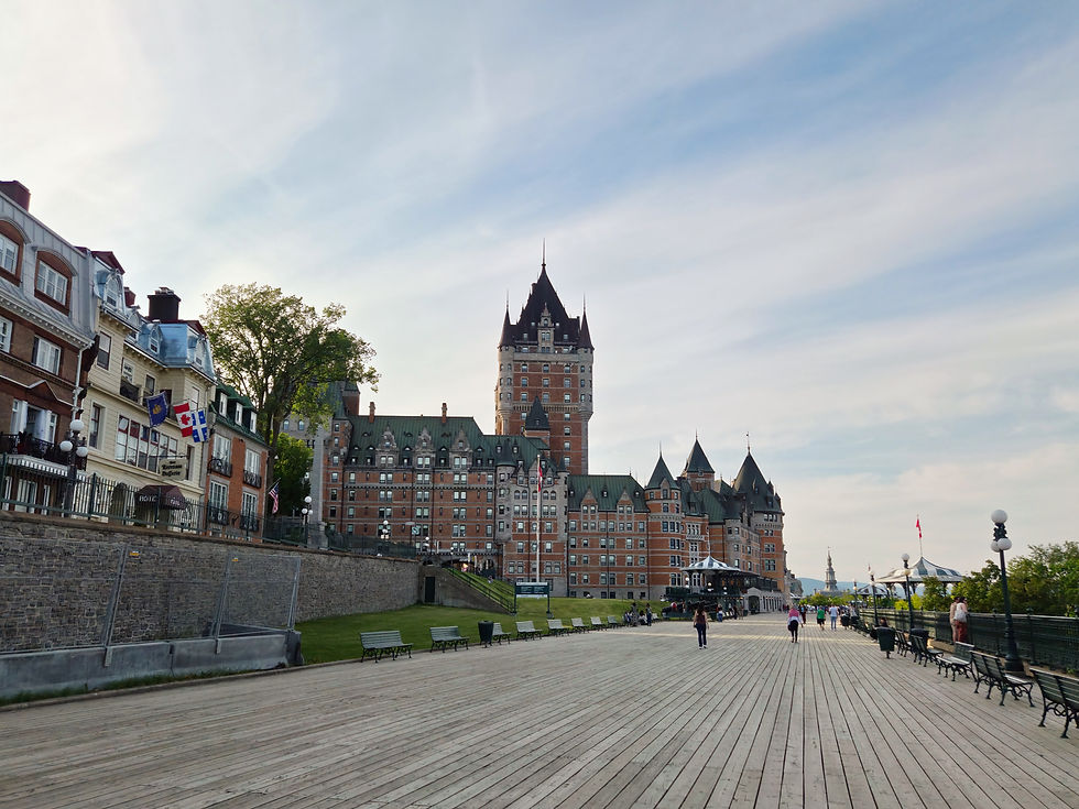 The Chateau Frontenac and the Dufferin Terrace.