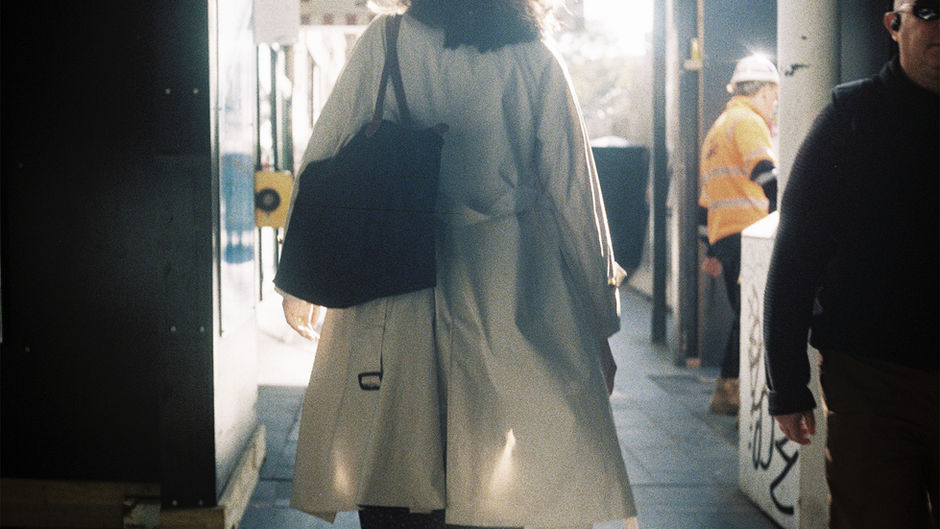 a street scene on kodak film
