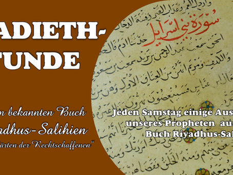 HADIETH-STUNDE AB JETZT JEDEN SAMSTAG