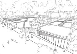 Drawing of school campus Kiel