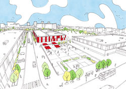 Drawing of school campus Kiel