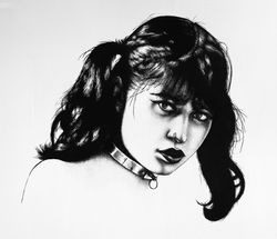 Art: Painting: Portrait: Choker Tails © MaartenVC