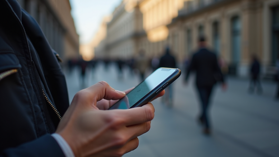 Eye-level view of a smartphone using a smart lock app