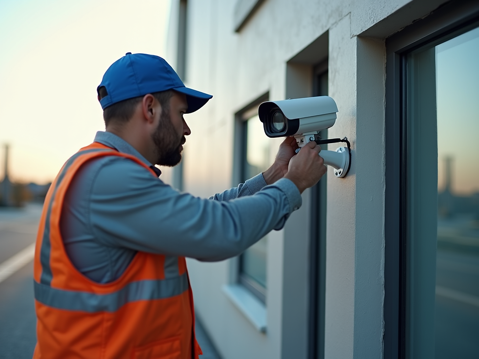 Close-up view of a technician installing a smart home automation panel