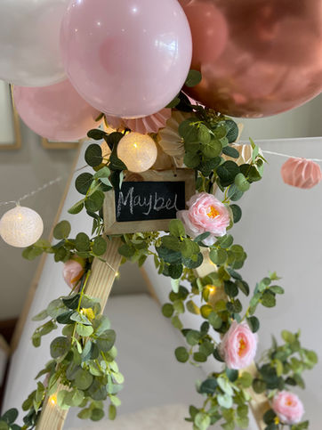 Dusky Pink Dreams theme balloon bouquets party extras