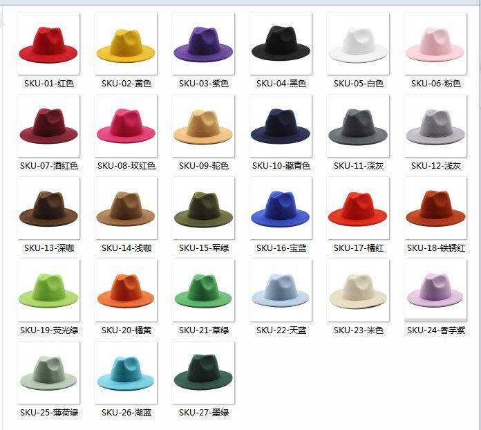 Wide Brim 2 Tone Party Hats Men Women Fedora Hats