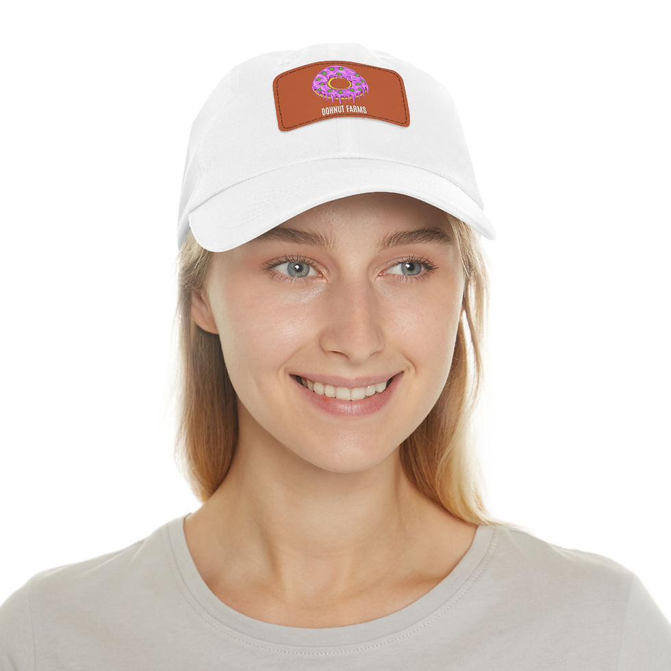 Dohnut Farms Dad Hat with Leather Patch (Rectangle)