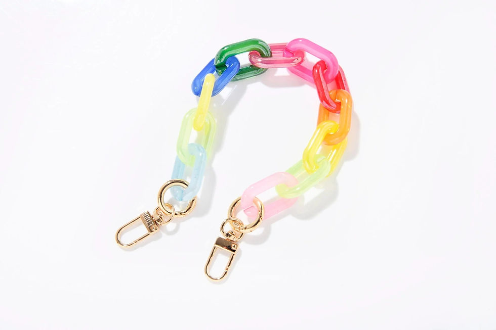 Thumbnail: Set Candy Chain Gold Pastel Rainbow & Clear Case White MagSafe