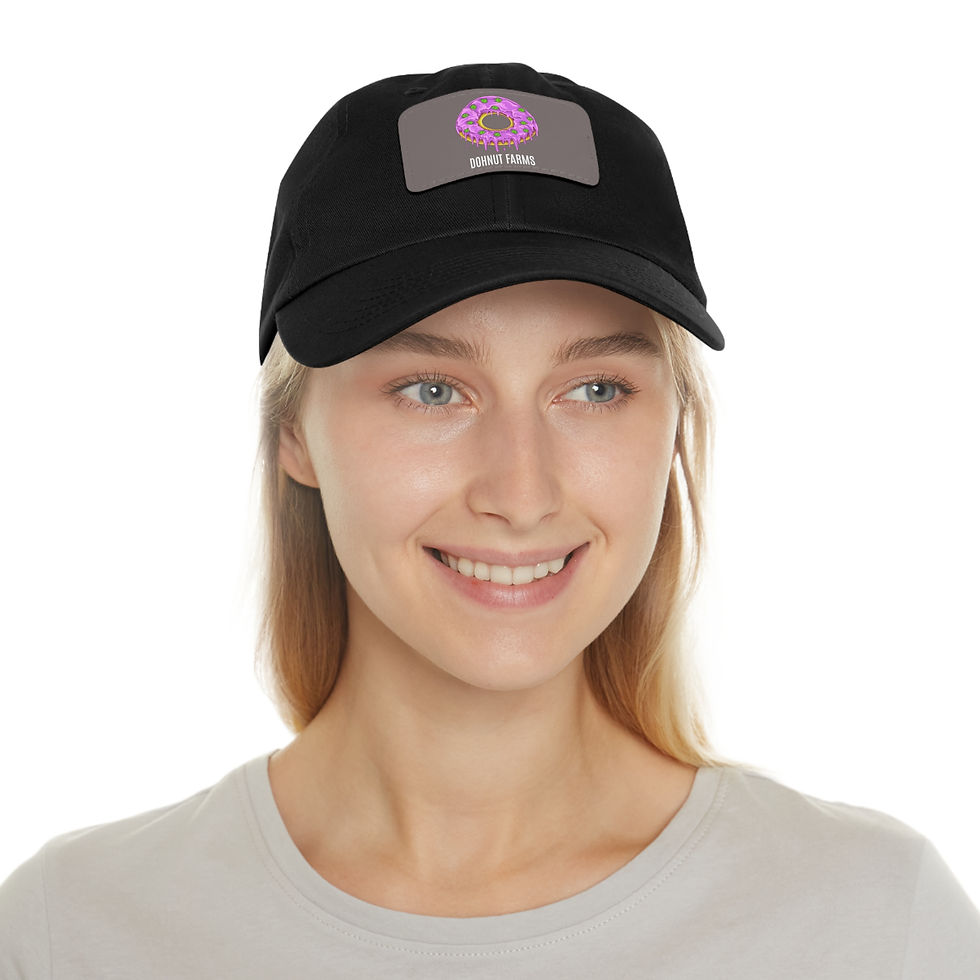 Dohnut Farms Dad Hat with Leather Patch (Rectangle)