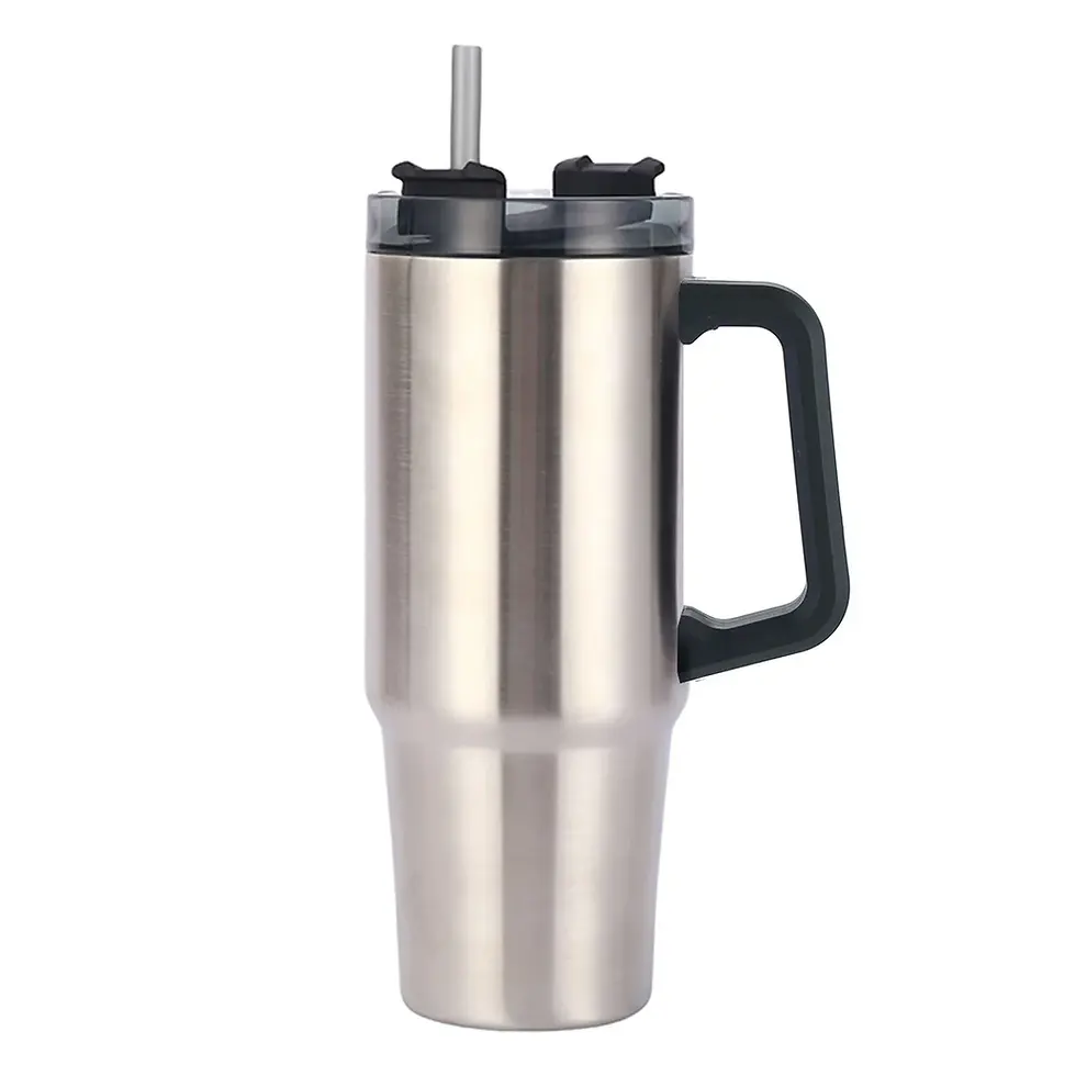 Thumbnail: 40 Oz Double Wall Vacuum Insulated Stainless Steel with straw