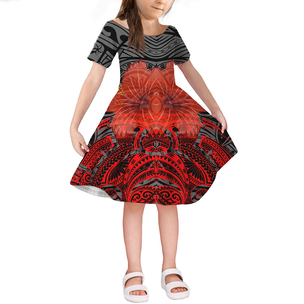 Kids Girls Dresses Kids/ Clothing Baby Dresses Polynesian Tribal Clothes Dress