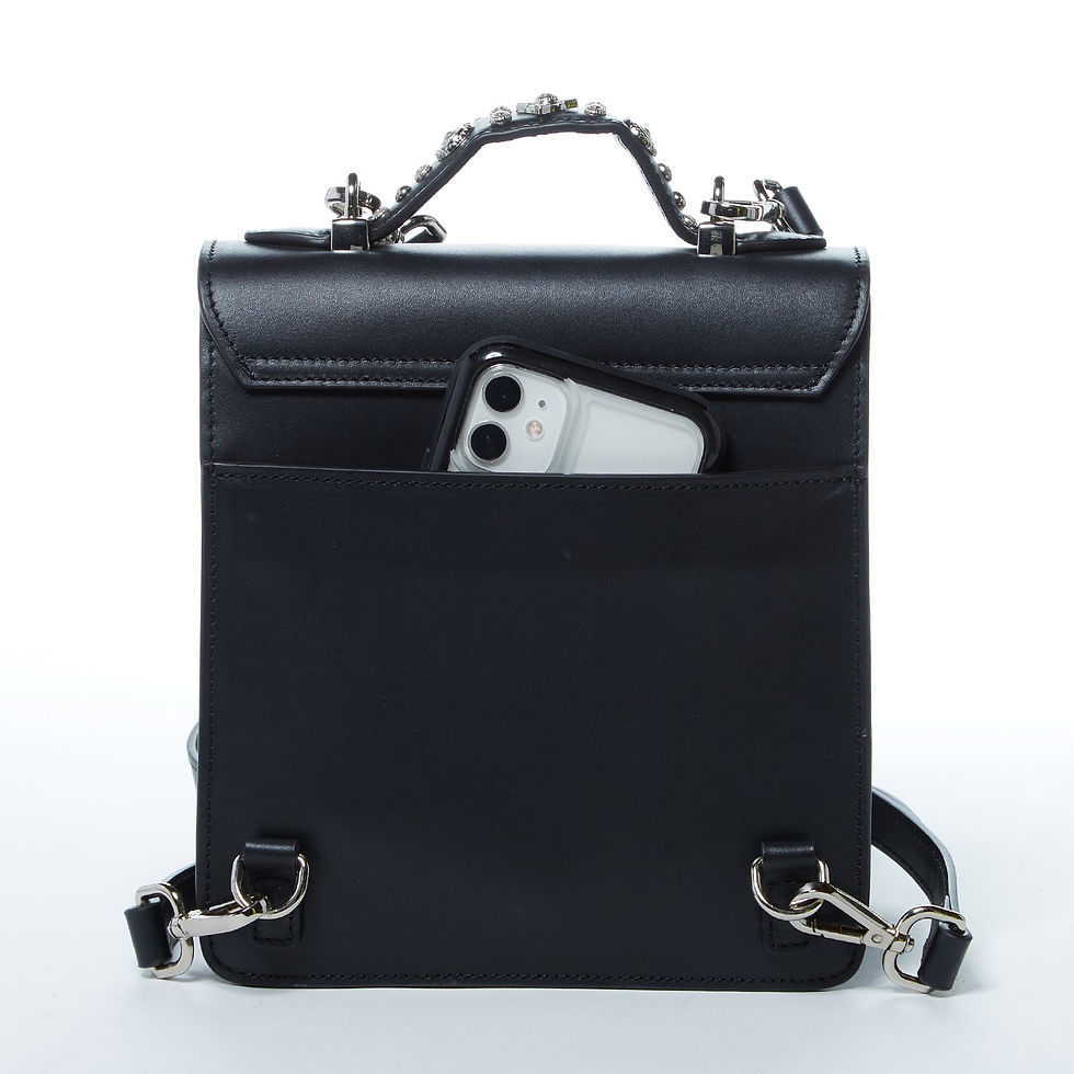 Thumbnail: The Hollywood Backpack Purse Leather Black